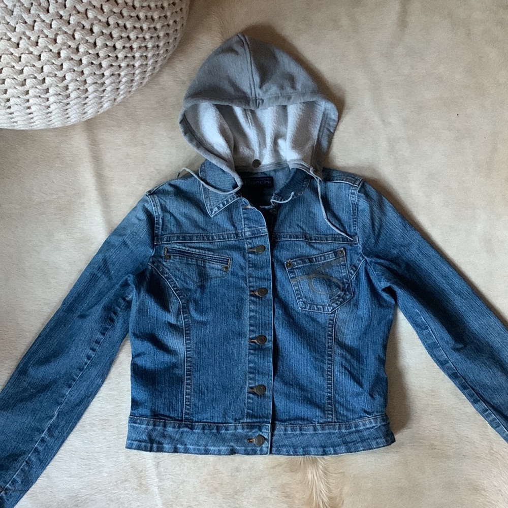 JEAN JACKET W/ DETACHABLE  Gray Fleece Hood